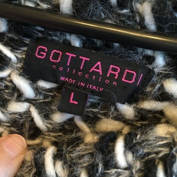 GOTTARDI MARLED BLACK AND WHITE SWEATER IN‎ WOOL AND MOHAIR BLEND - Picture 4 of 6